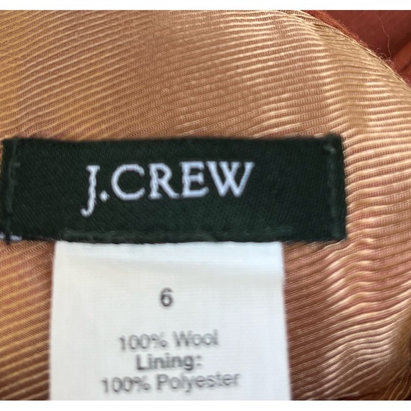 J.Crew cognac/brown 100% wool fully lined skirt, back vent, side zipper, 6 - Picture 2 of 7